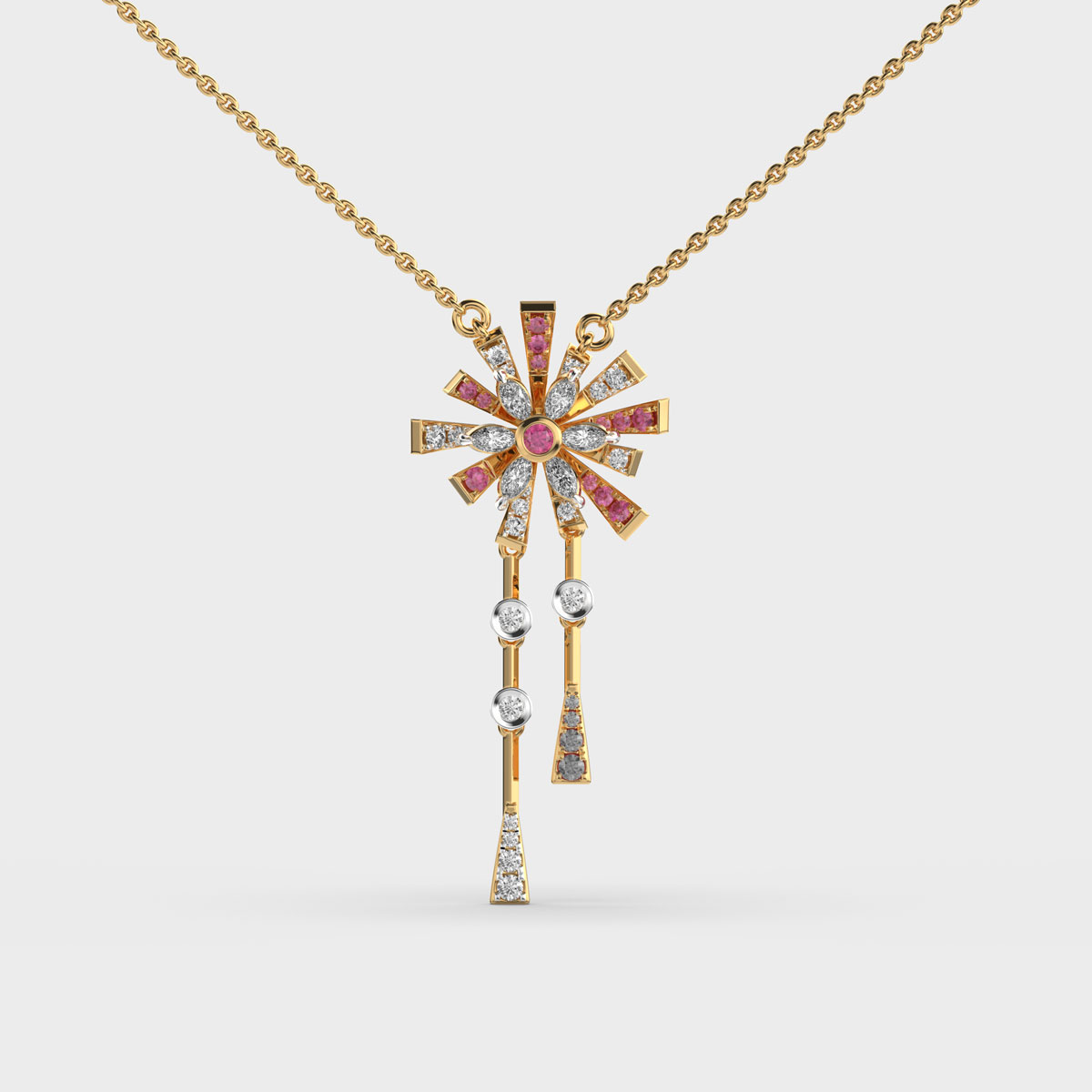 Passion Fireworks Diamond Pendant (With Chain)