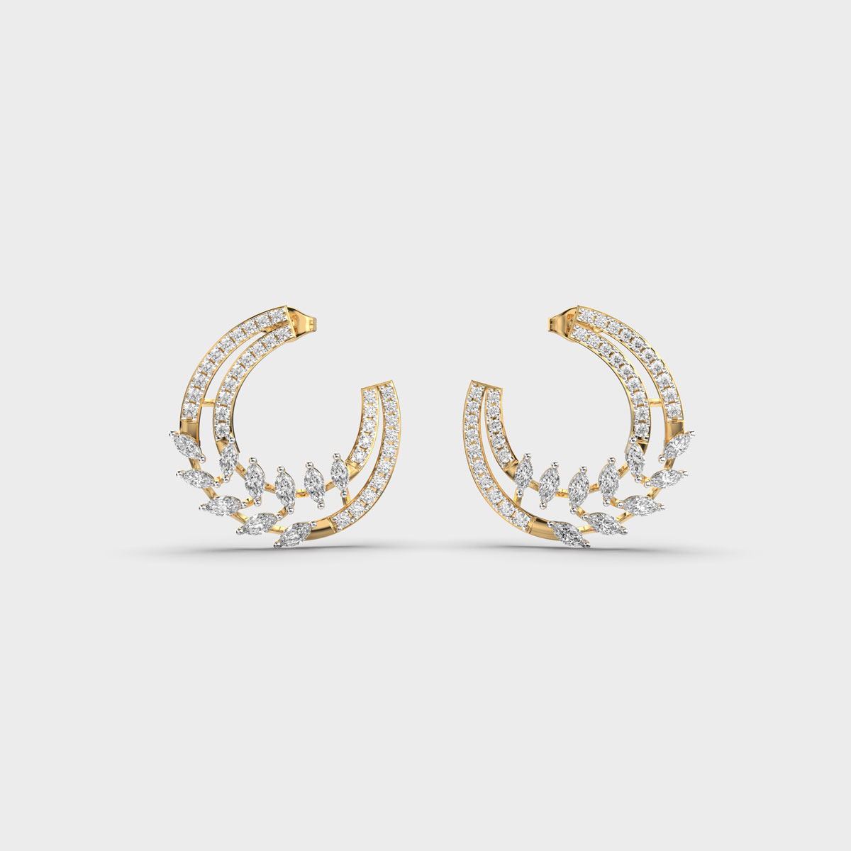 Frost Crystal Diamond Ear Studs