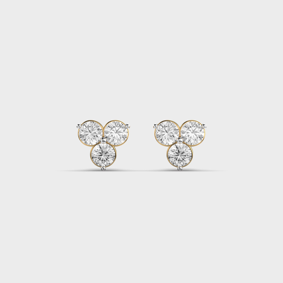 Three Little Circle Diamond Ear Studs