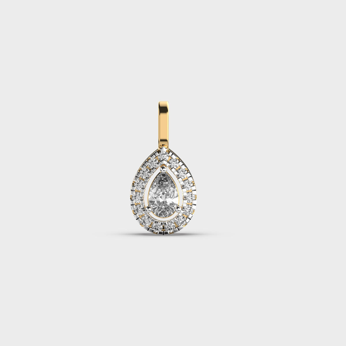 Princess Pear Drop Diamond Pendant (Without Chain)