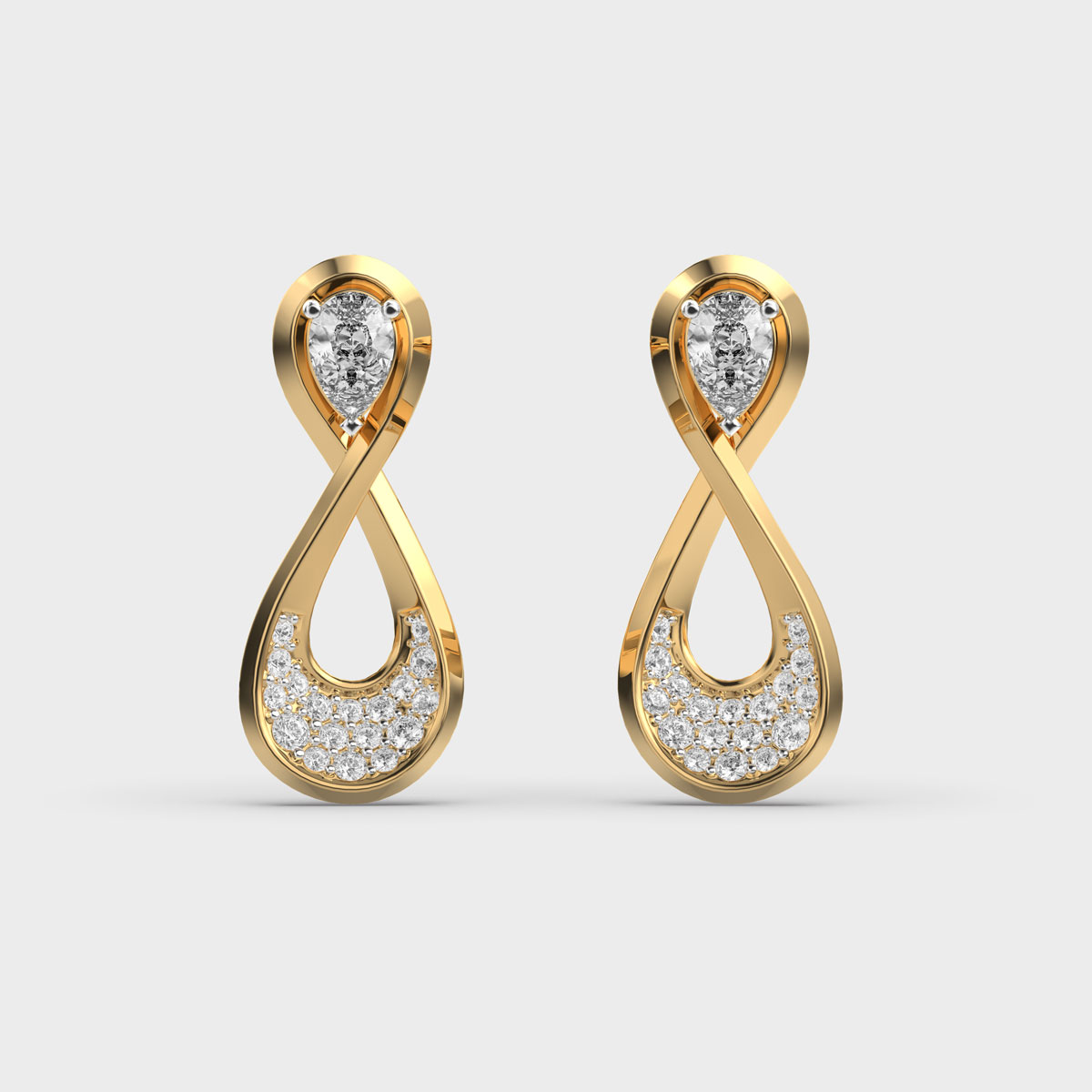 Divine Infinity Diamond Encrusted Earrings