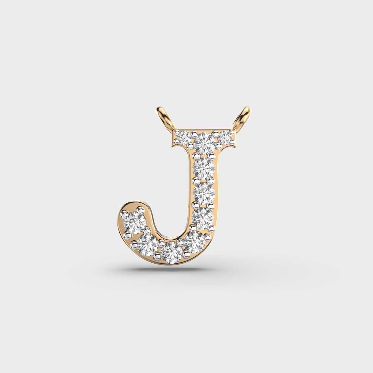Joyful Initial 'J' Diamond Pendant (Without Chain)
