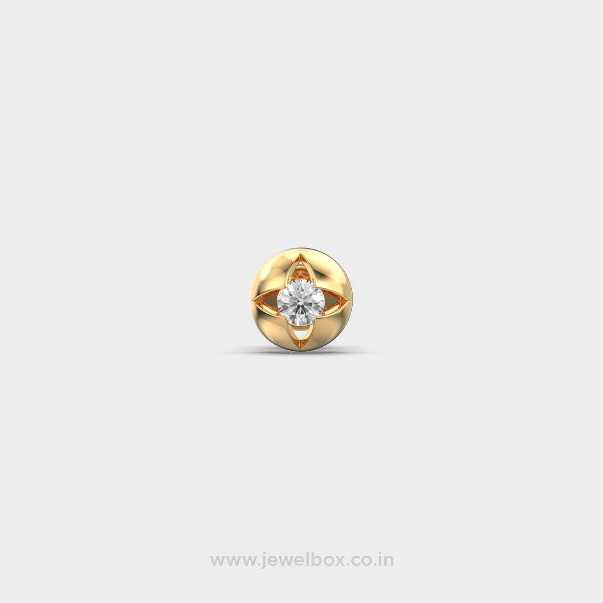 Flower Round Diamond Stud For Men