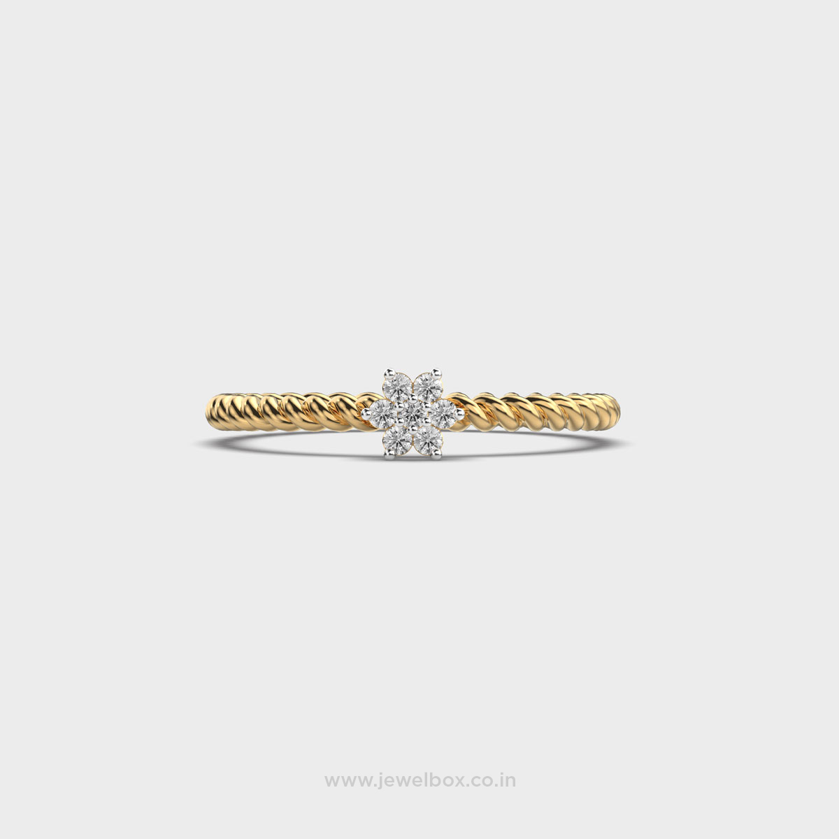Twisted Flower Bloom Diamond Ring