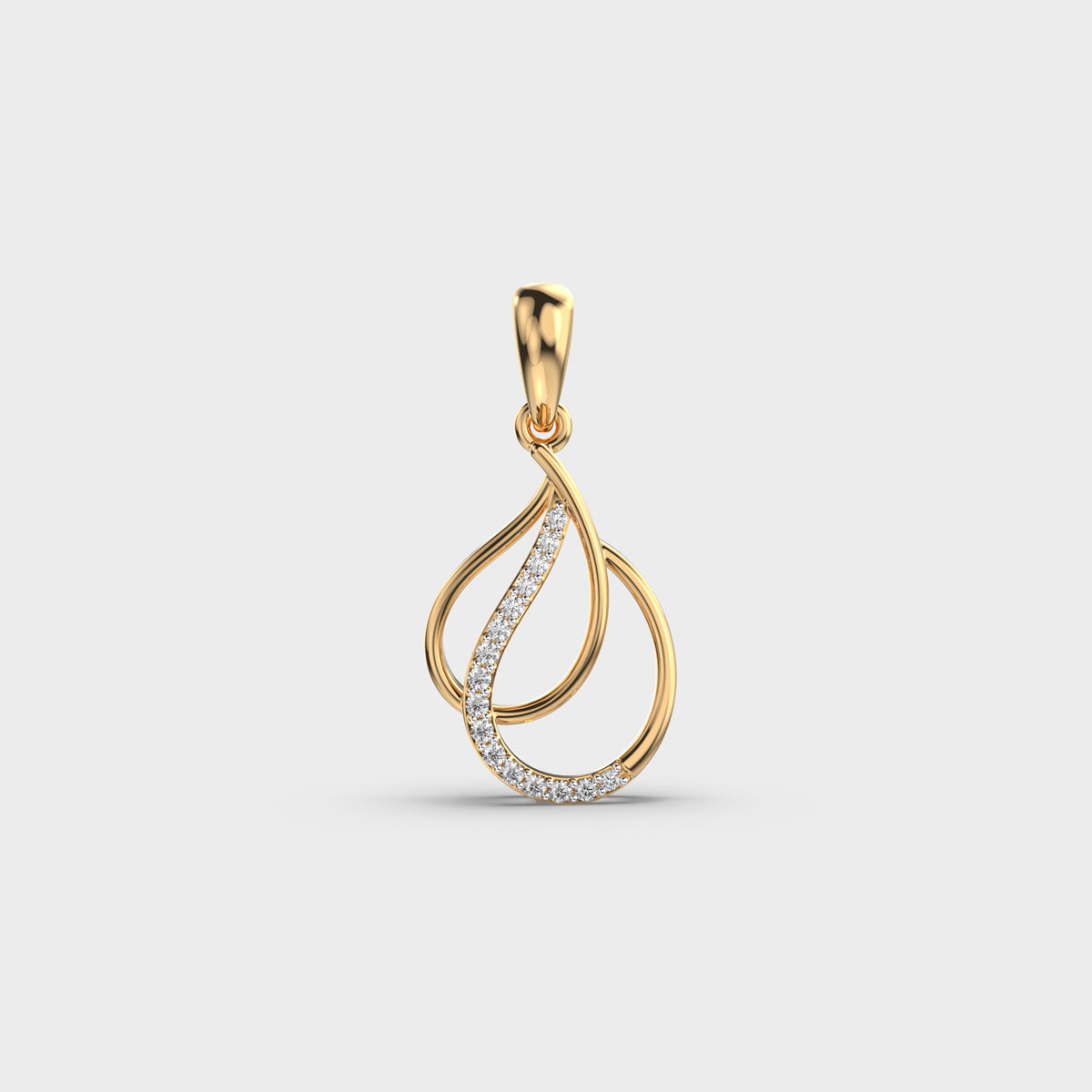 Duo Drops Diamond Cluster Pendant (Without Chain)