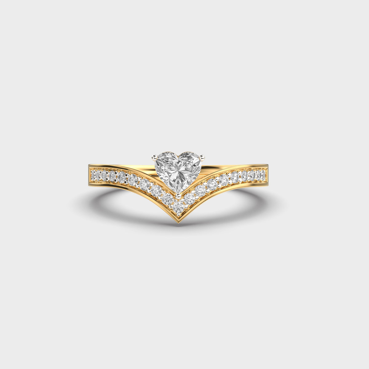 Inverse Vanki Heart Diamond Ring