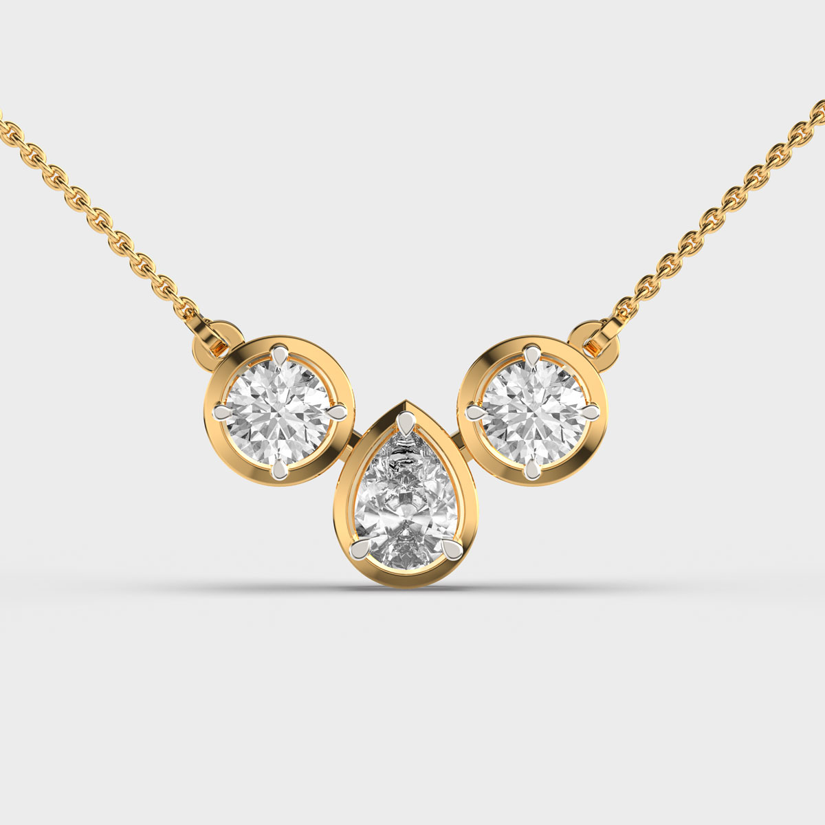 Beauty Of Three Diamond Necklace