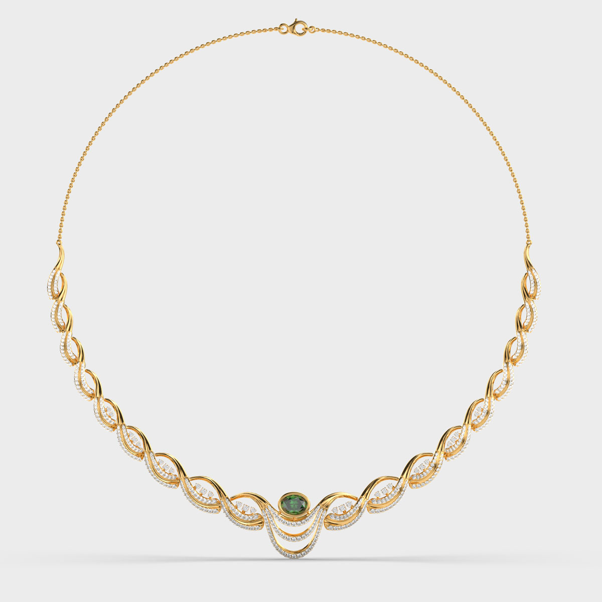 Iconic Royal Emerald Diamond Necklace