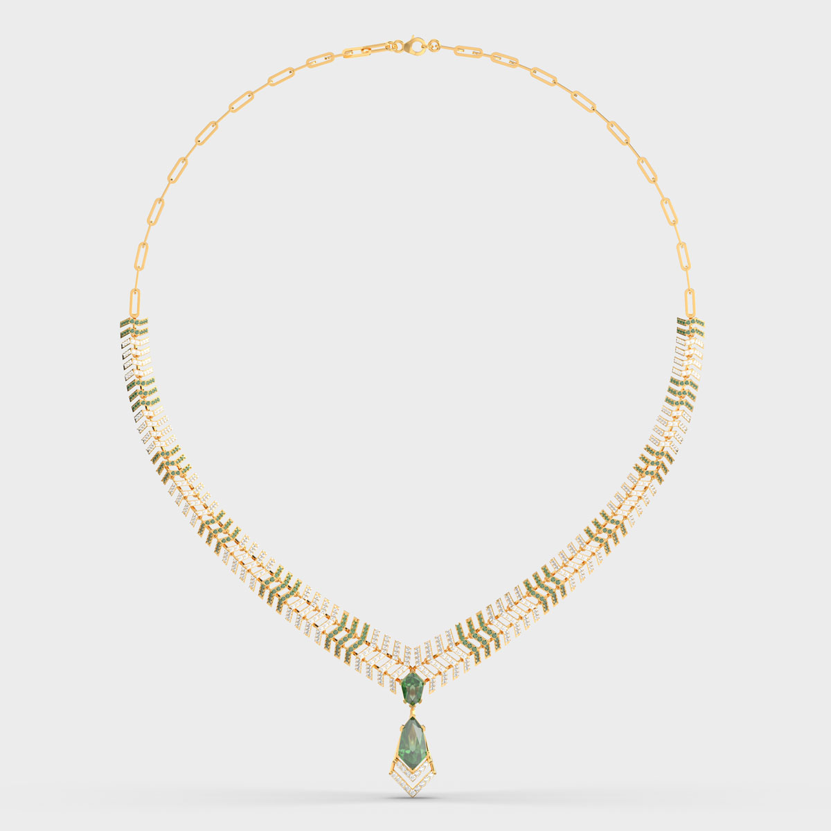 Beauty in Green Diamond Necklace