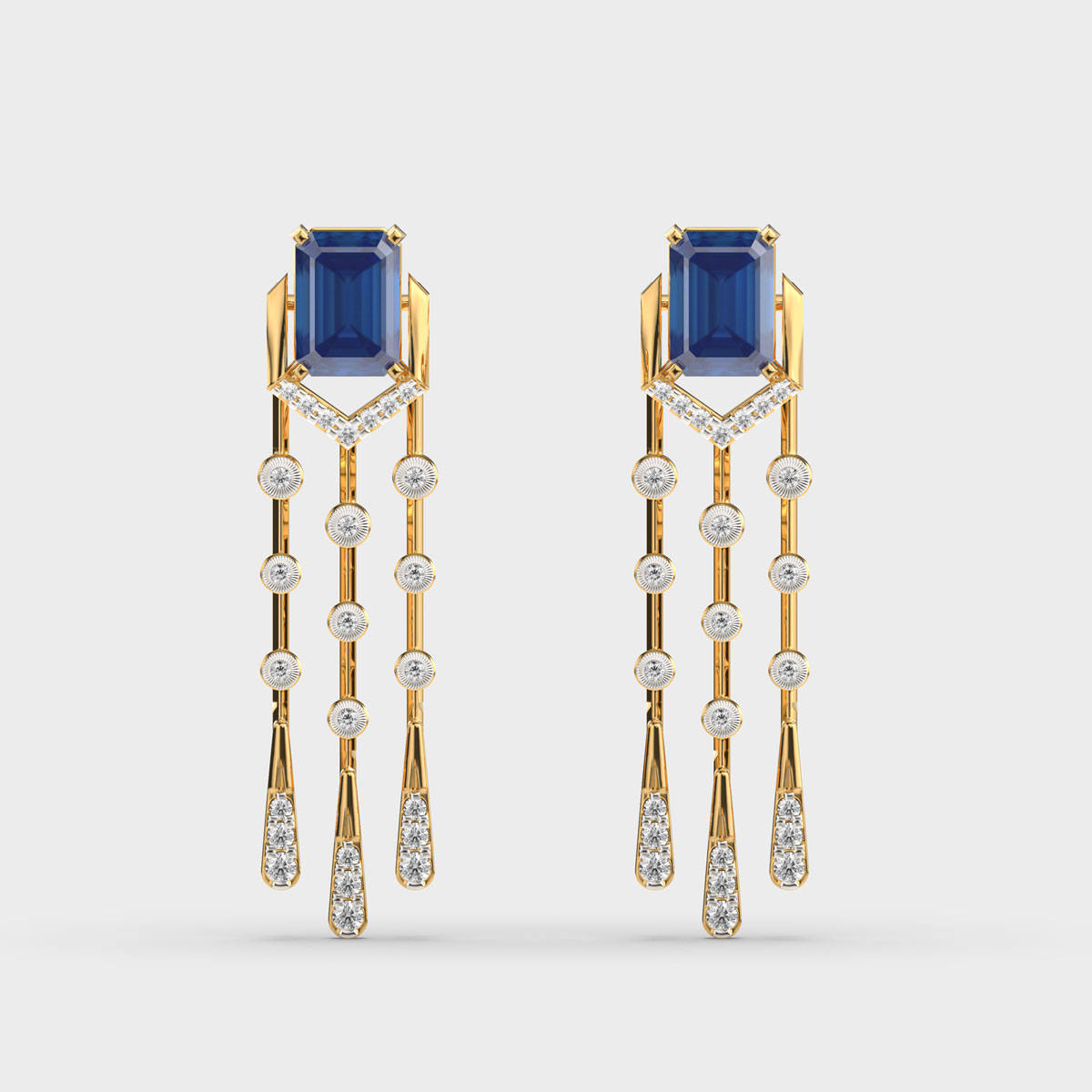 Blue Stone of Royalty Diamond Earrings