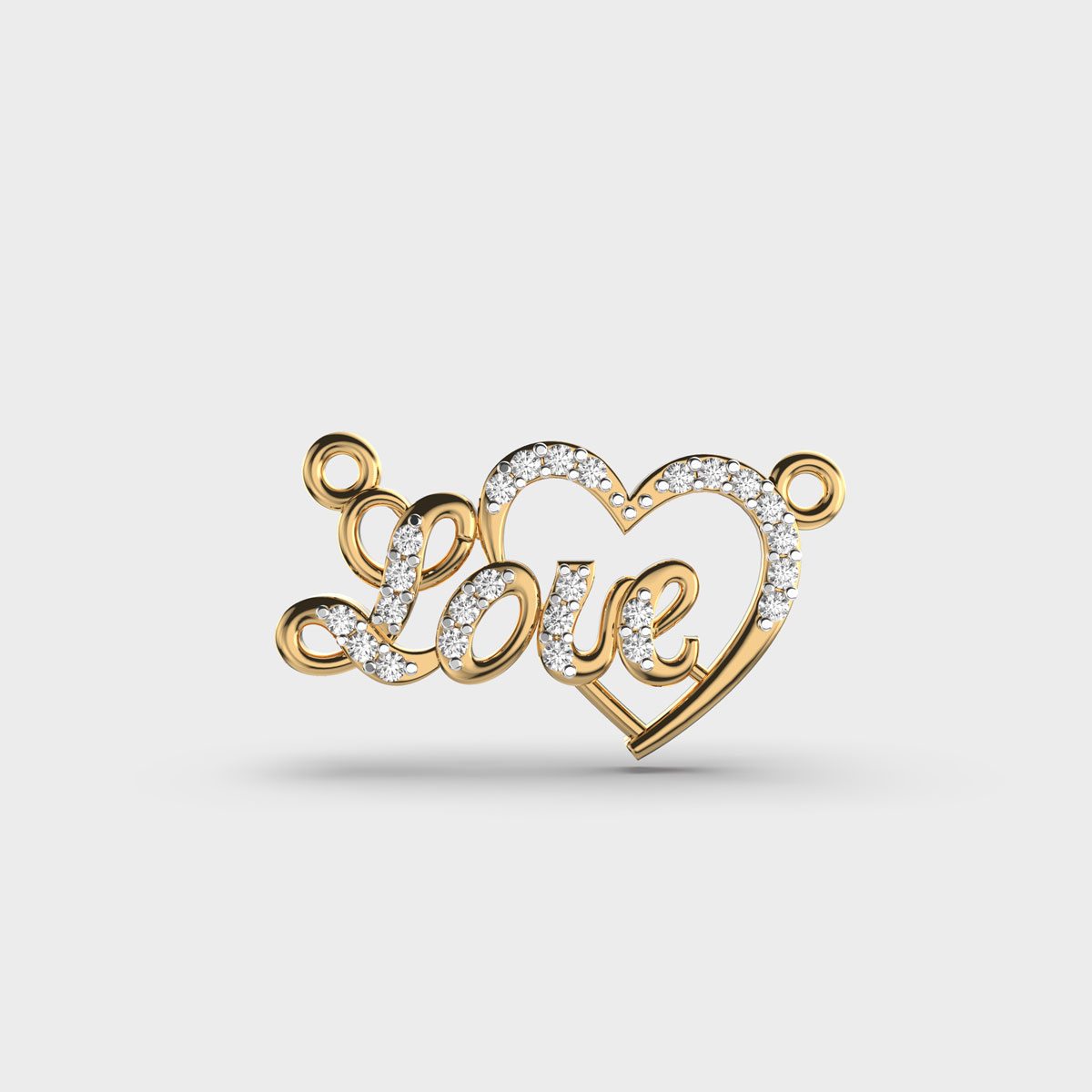 Heartfelt Love Diamond Pave Pendant (With Chain)