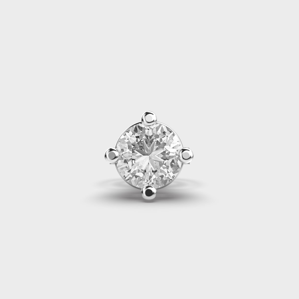 Men's Round Cut Diamond Stud