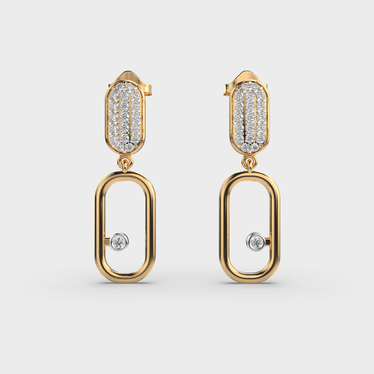 Modern Mingle Link Diamond Earrings