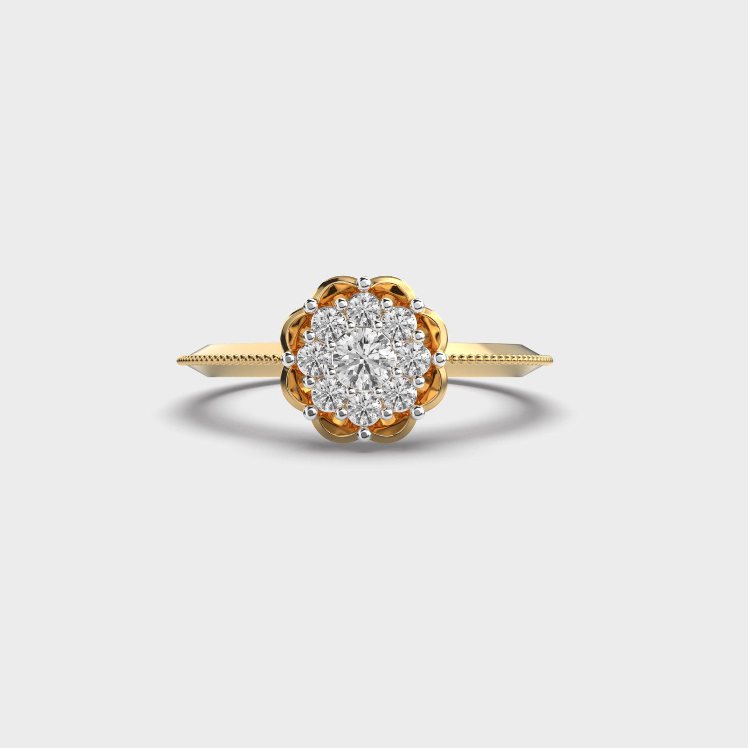 Graceful Shining Sunflower Diamond Ring