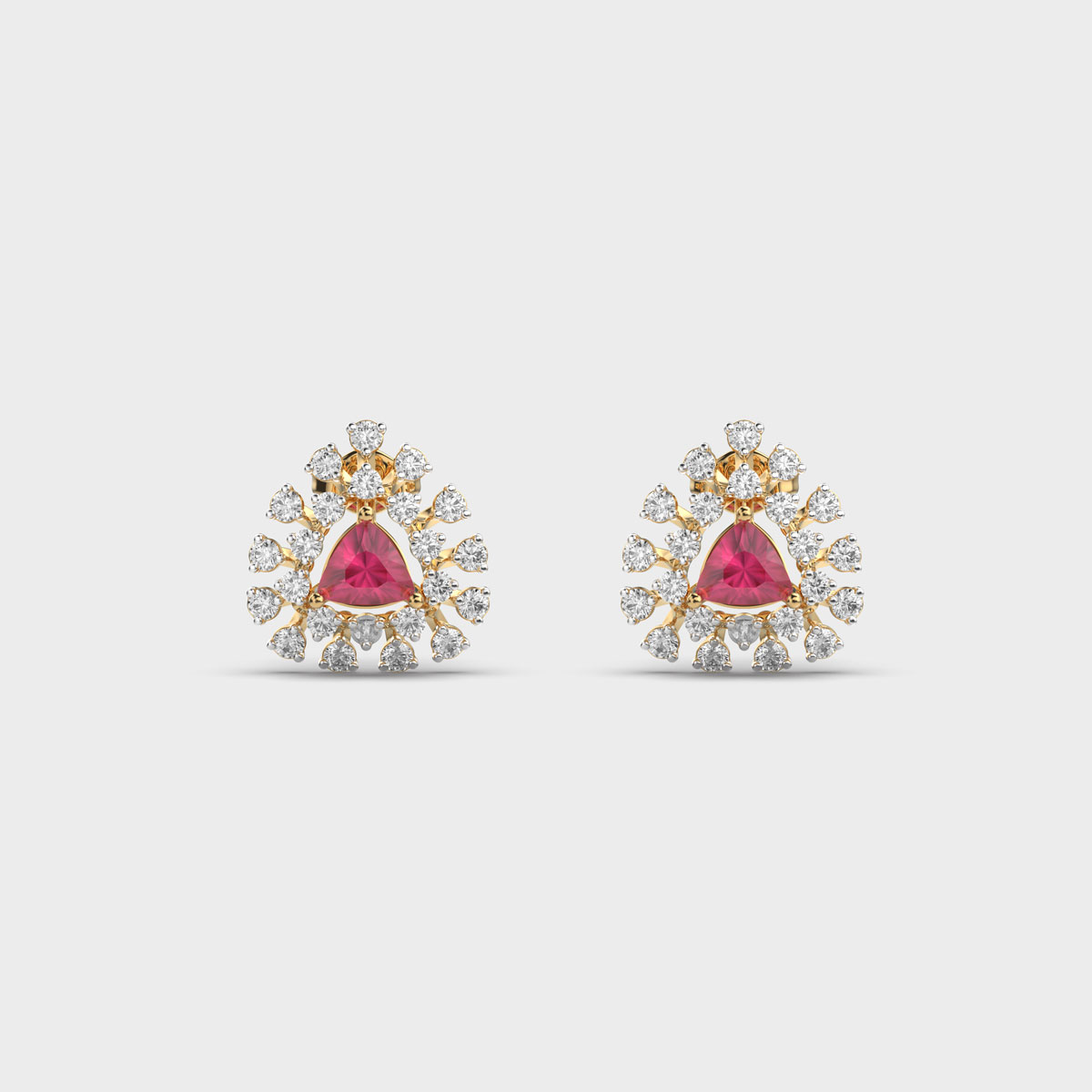 Red Mistletoe Diamond Ear Studs