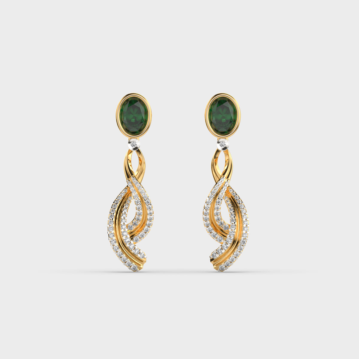 Lush Wildleaf Green Diamond Earrings