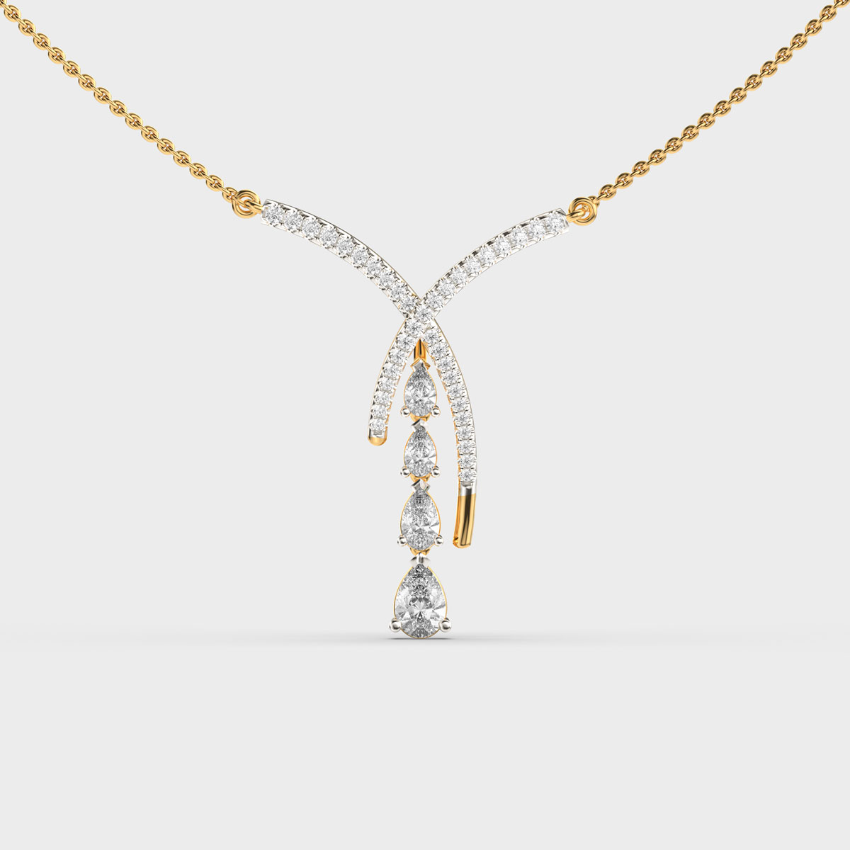 Holiday Ribbon Marquise Diamond Pendant (With Chain)
