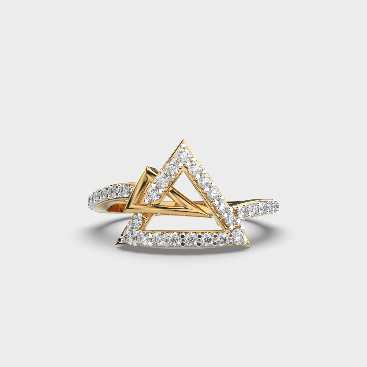 Sterling Prism Diamond Encrusted Ring