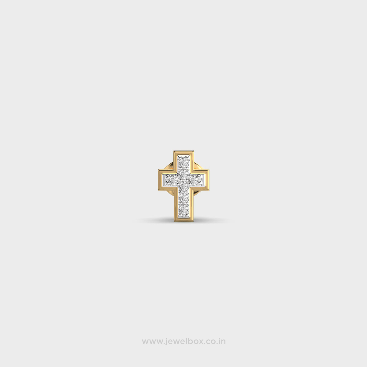 Radiant Cross Encrusted Diamond Stud for Men