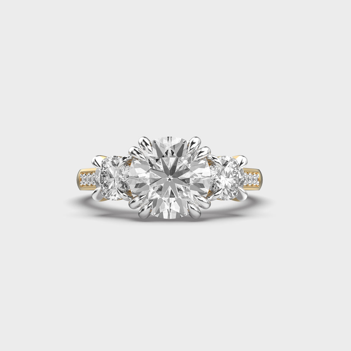 Beautiful Flare Three Diamond Ring