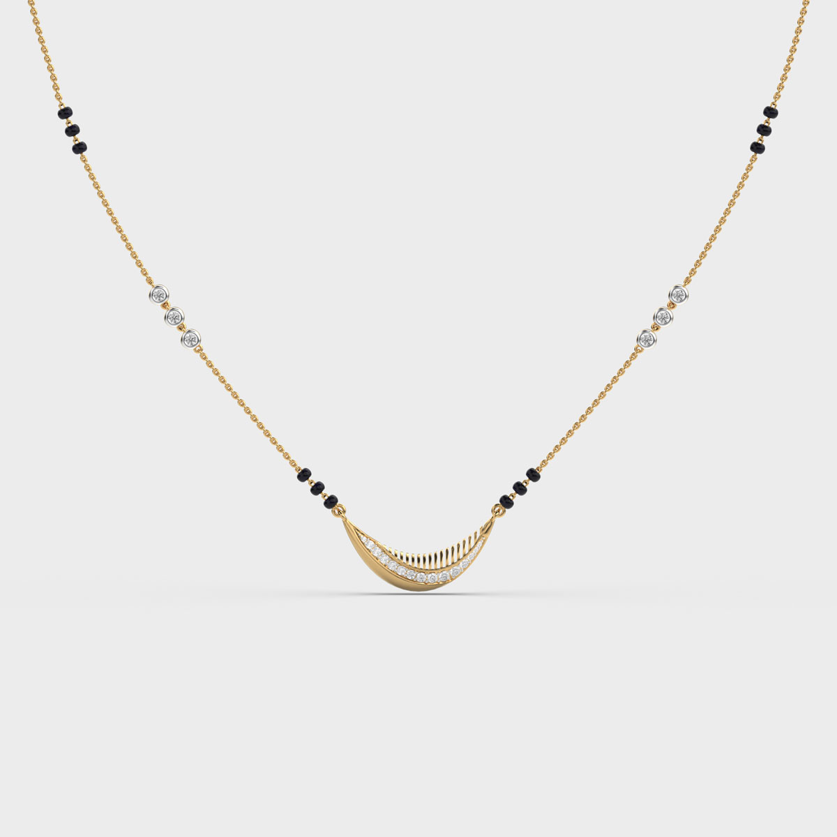 Minimalistic Decorated Mangalsutra Diamond Necklace (With Chain)