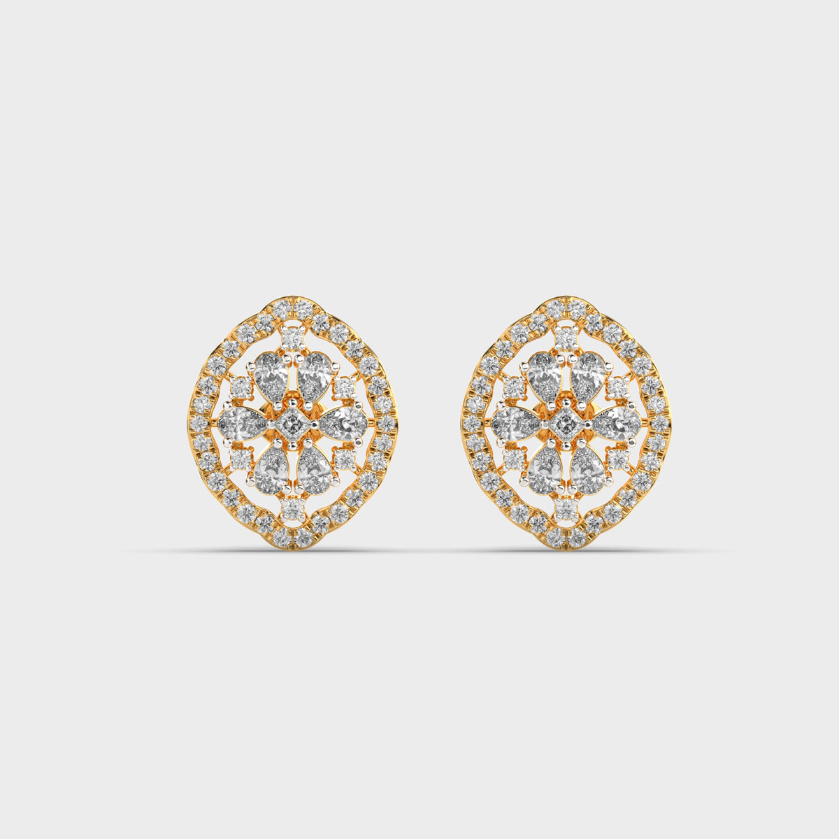Royal Heritage Diamond Cluster Earstuds