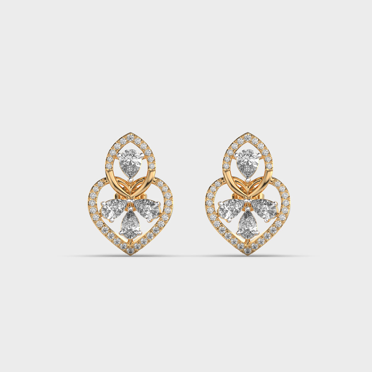 Regal Glow Diamond Clustered Earrings