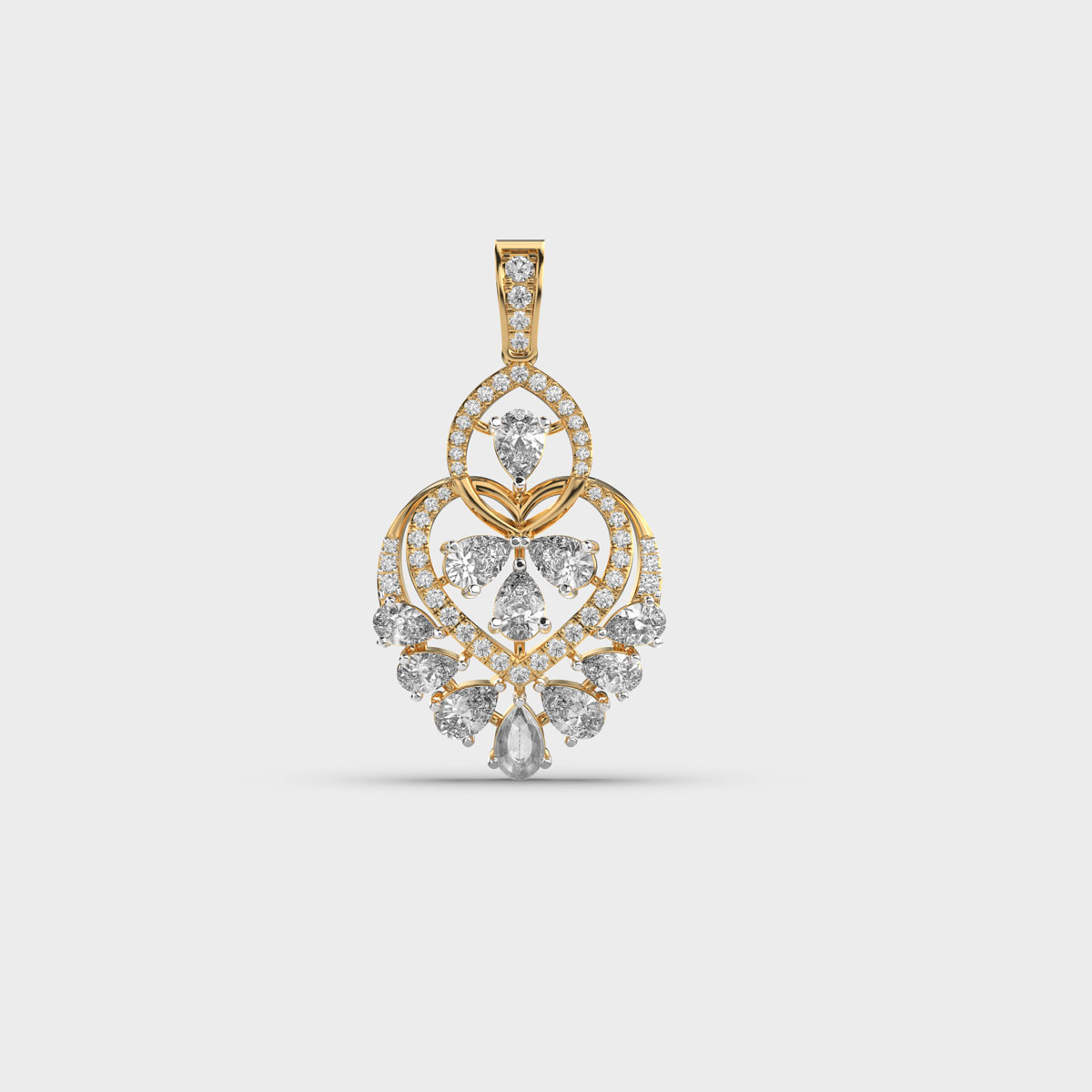 Blooming Diamond Encrusted Pendant (Without Chain)