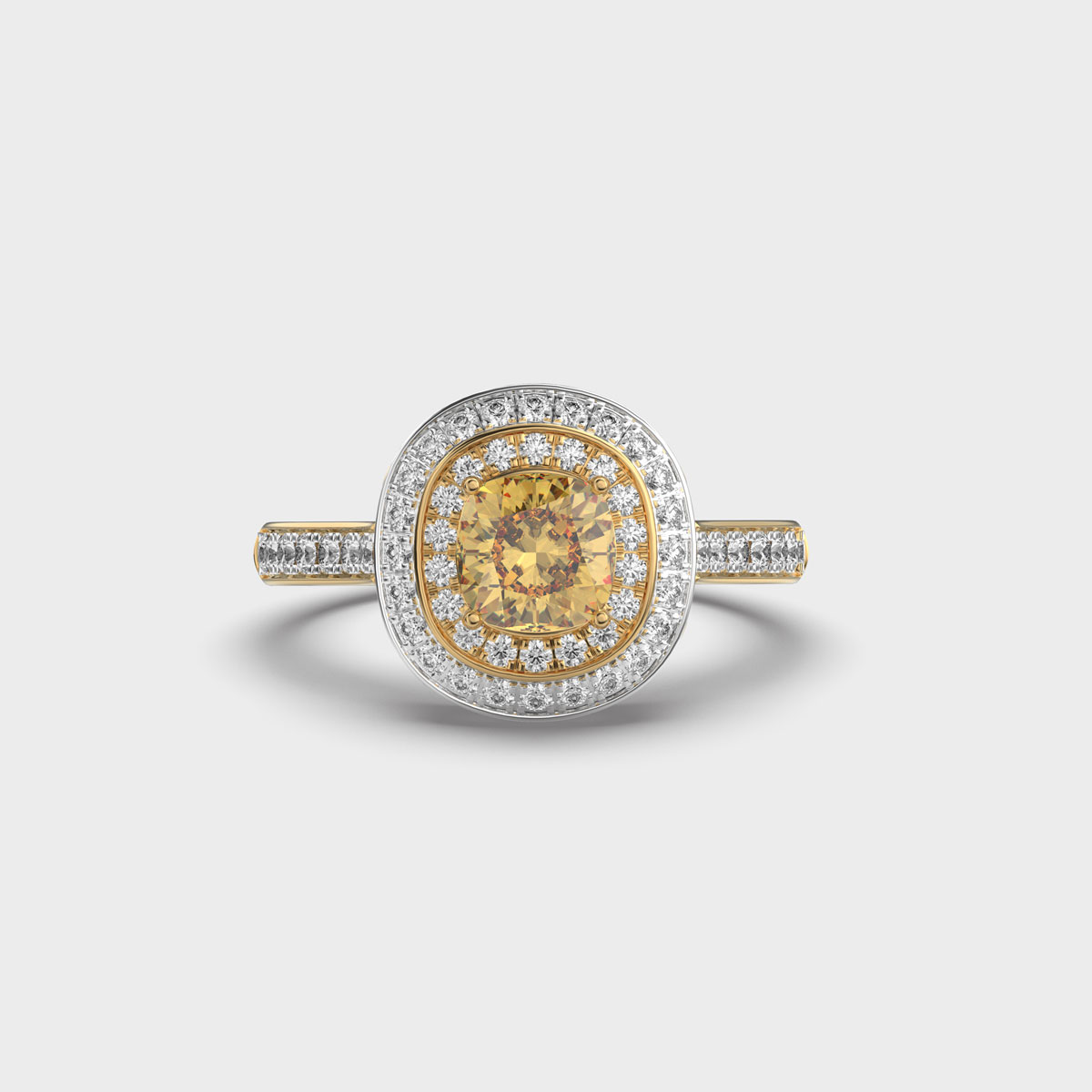Solaris Crown Halo Solitaire Ring