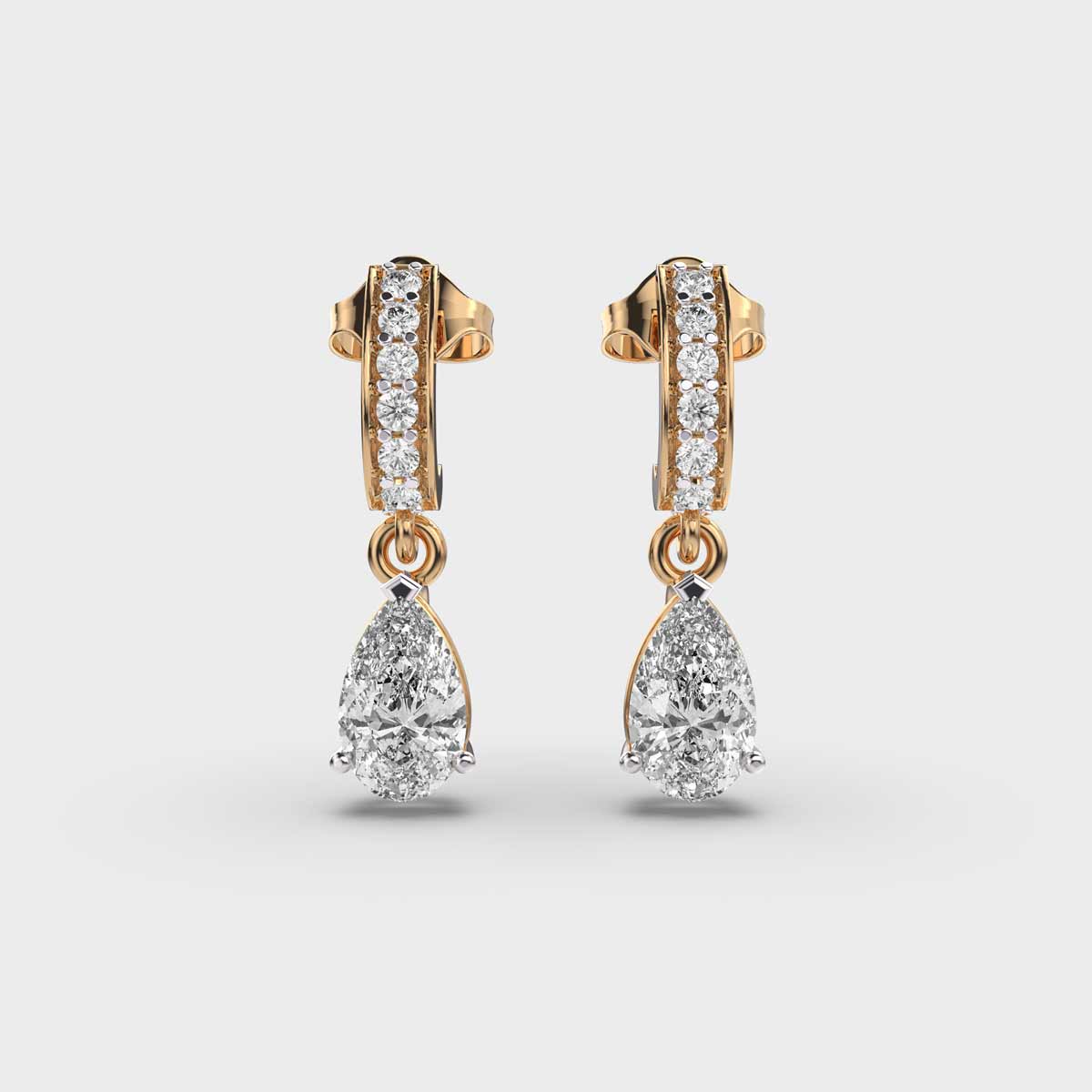 Classic Hanging Pear Diamond Drop Earrings
