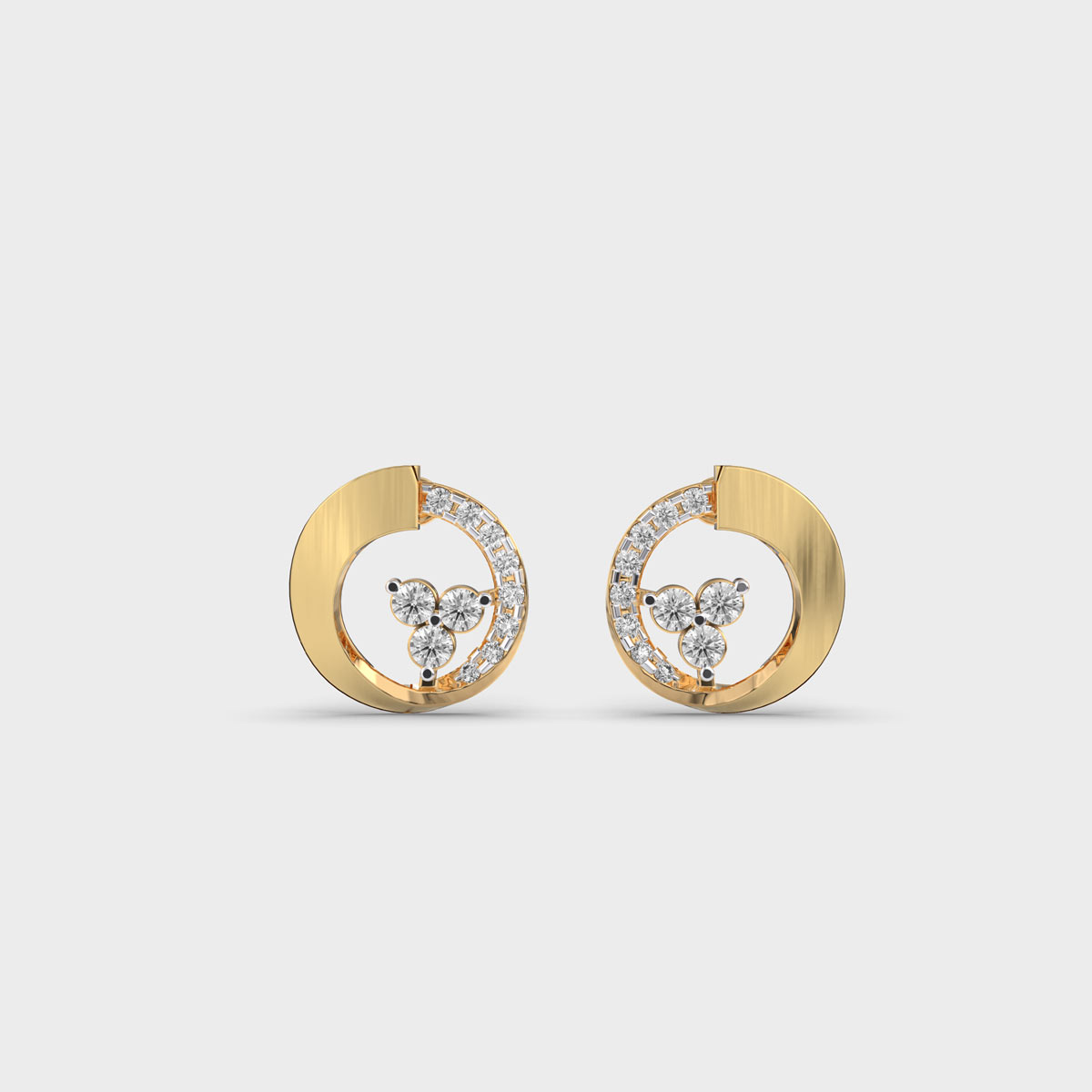 Dimidium Diamond Enrusted Earstuds