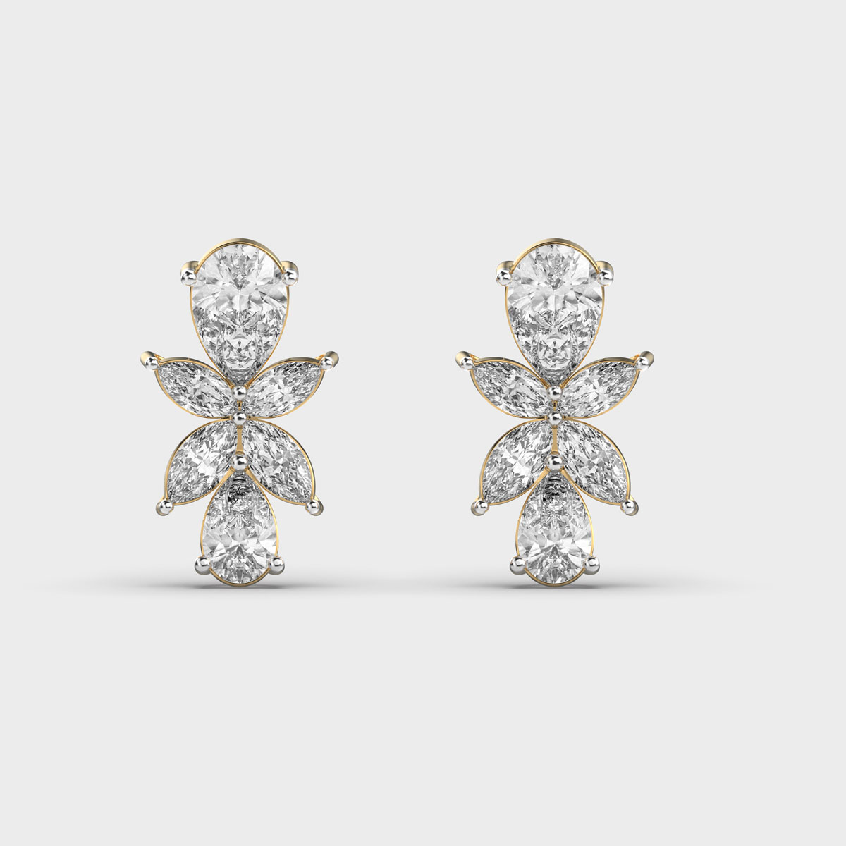 Crystal Garden Pear Diamond Earrings