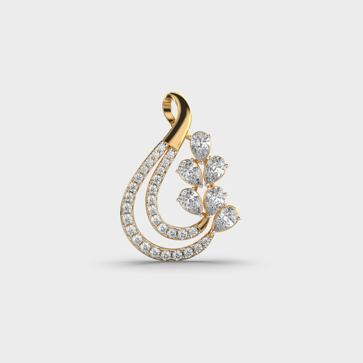 Venetian Floret Vine Diamond Pendant