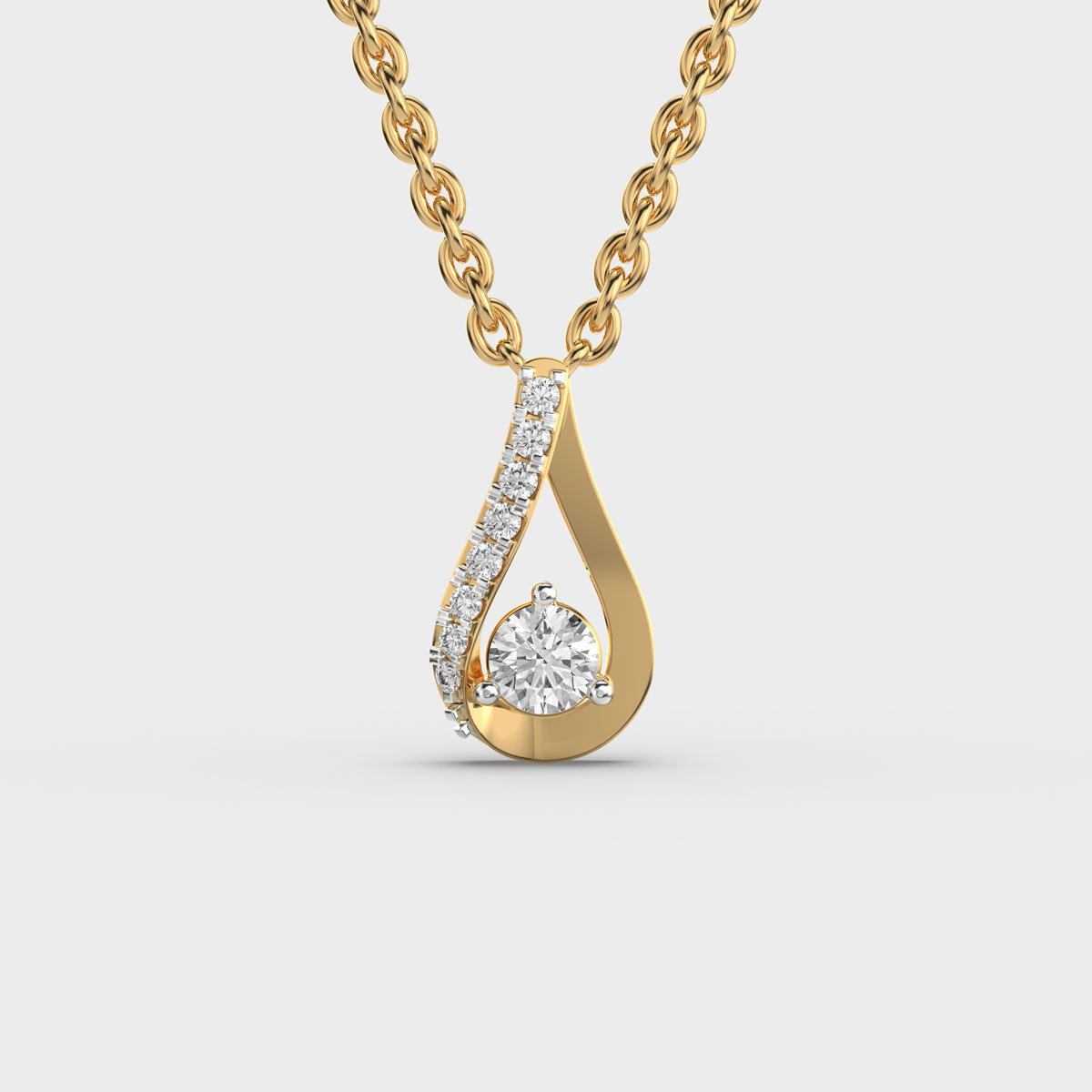 Caught in a Drop Diamond Pendant With Chain