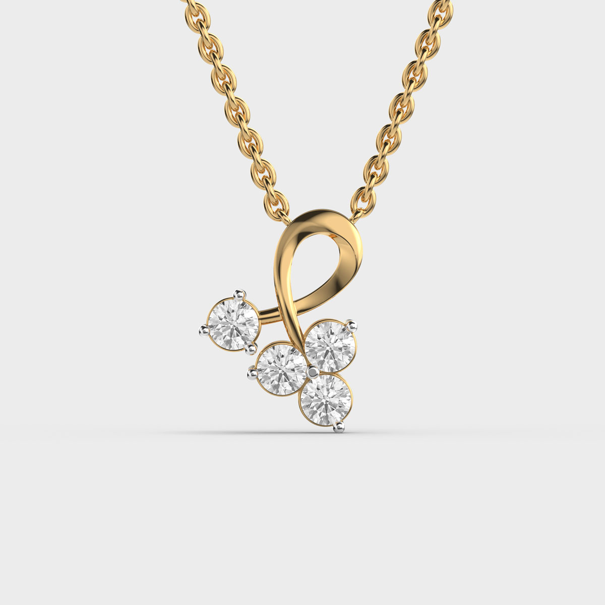 Round Gypsy Diamond Pendant With Chain