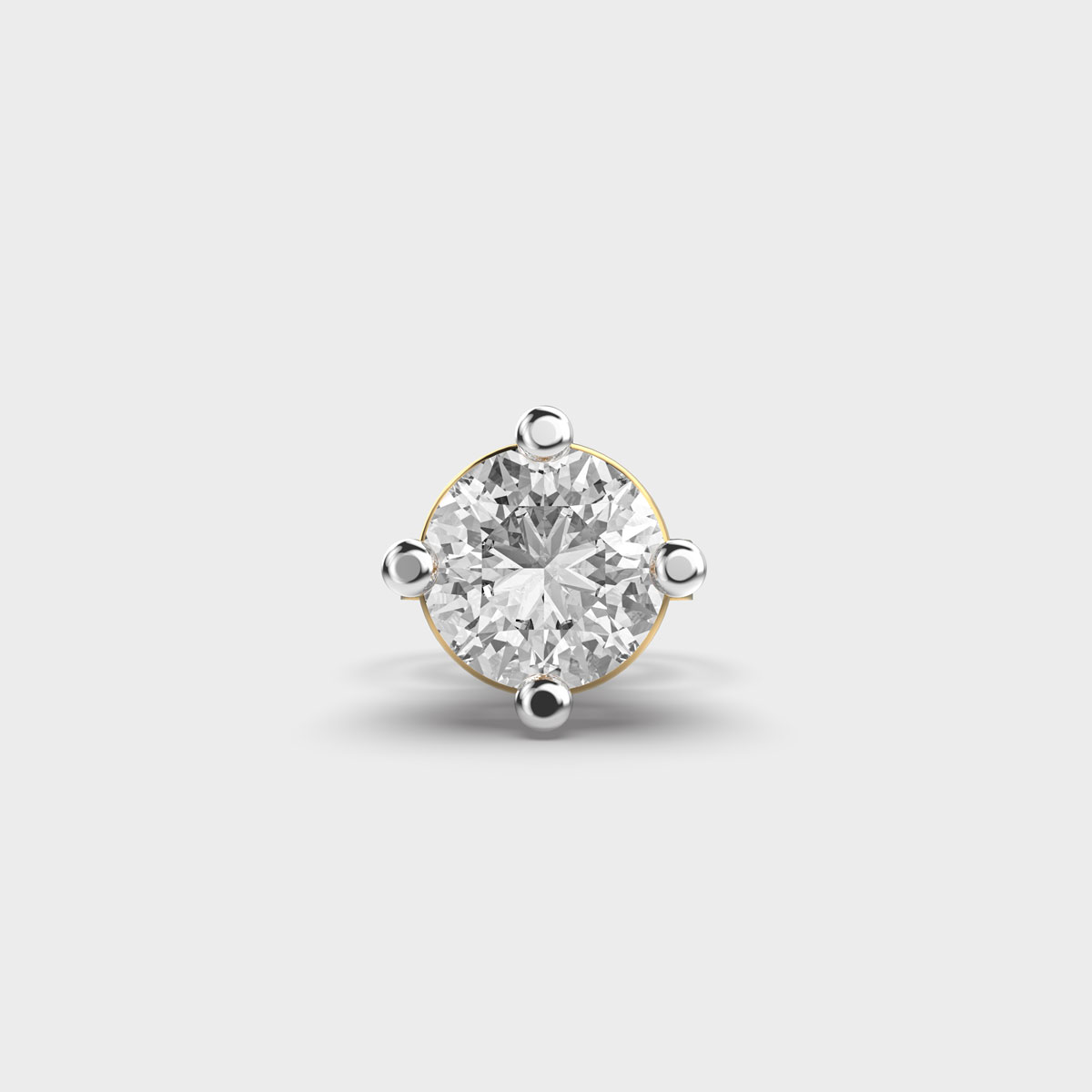 Men's Round Cut Diamond Stud