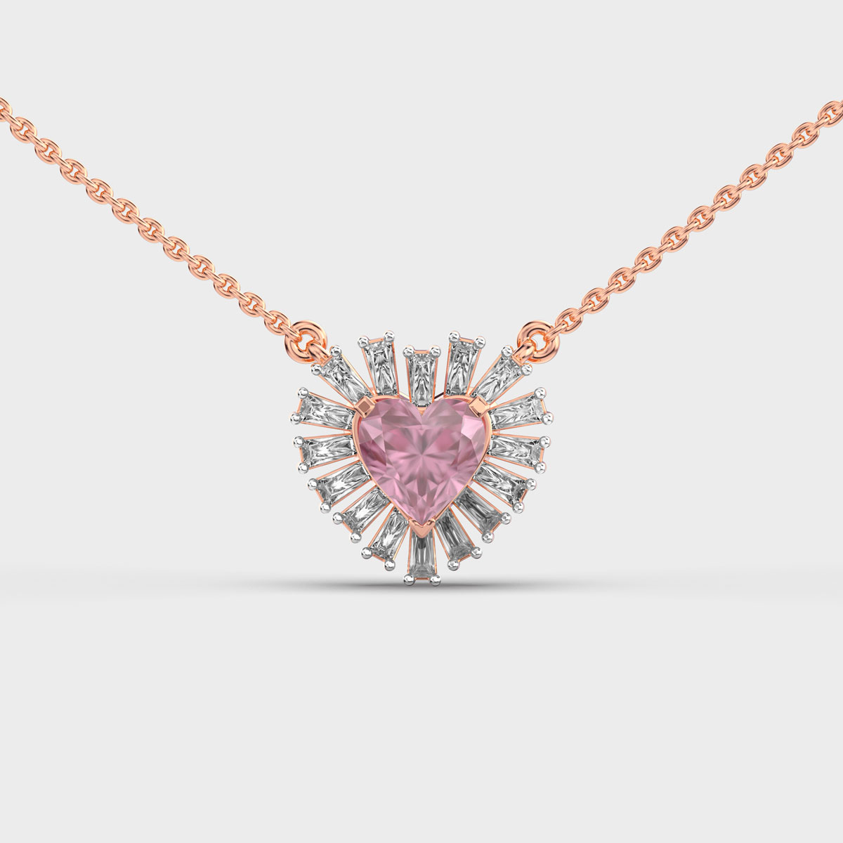 Pink Gemstone Diamond Pendant