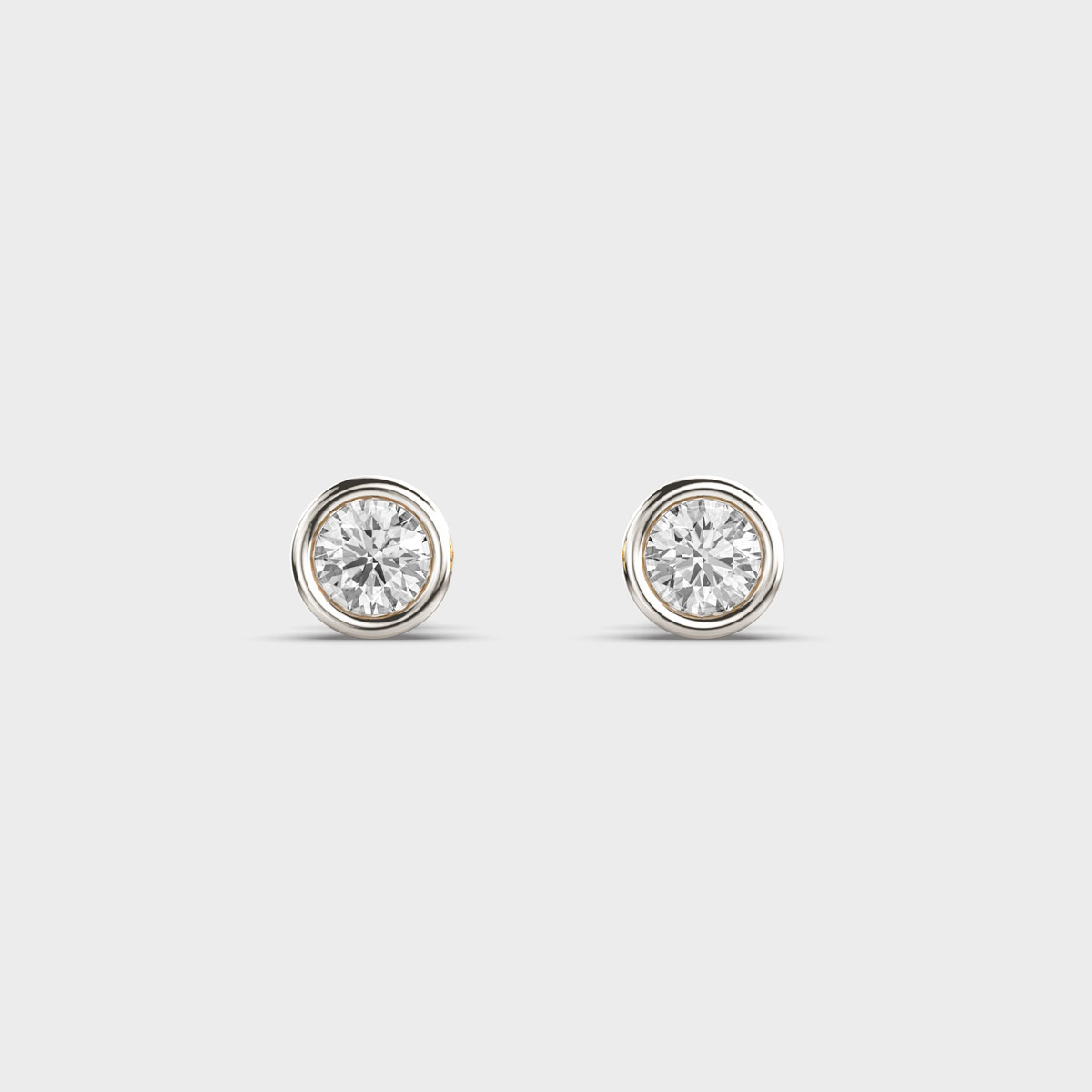 Small Round Rimmed Diamond Studs