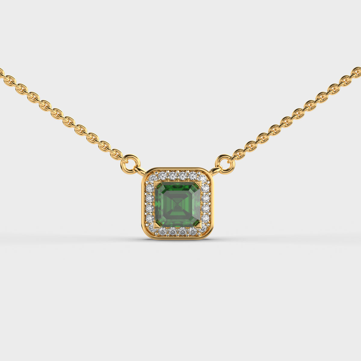 Grace Of Monaco Green Stone Diamond Pendant