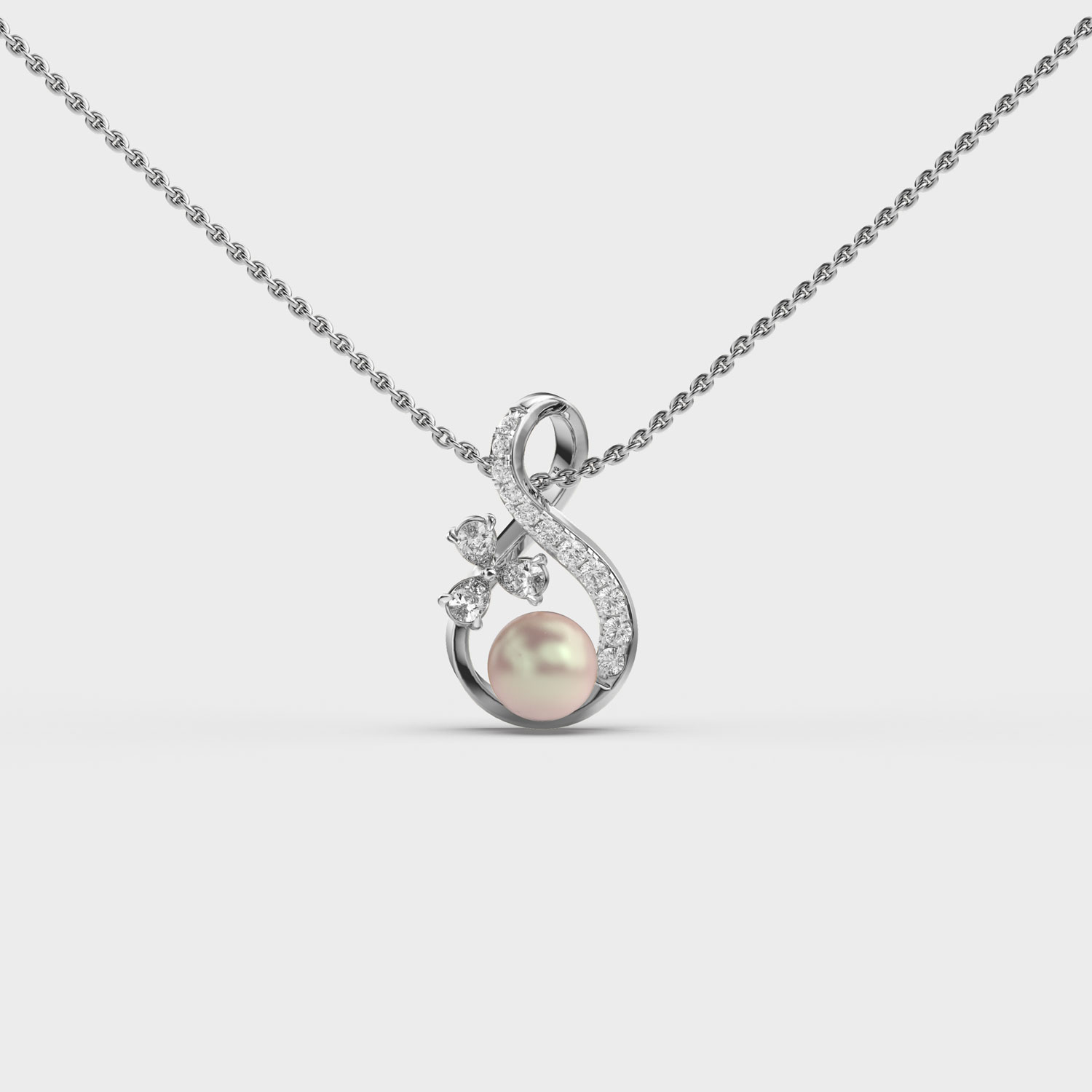 Precious Dainty Pearl Diamond Pendant