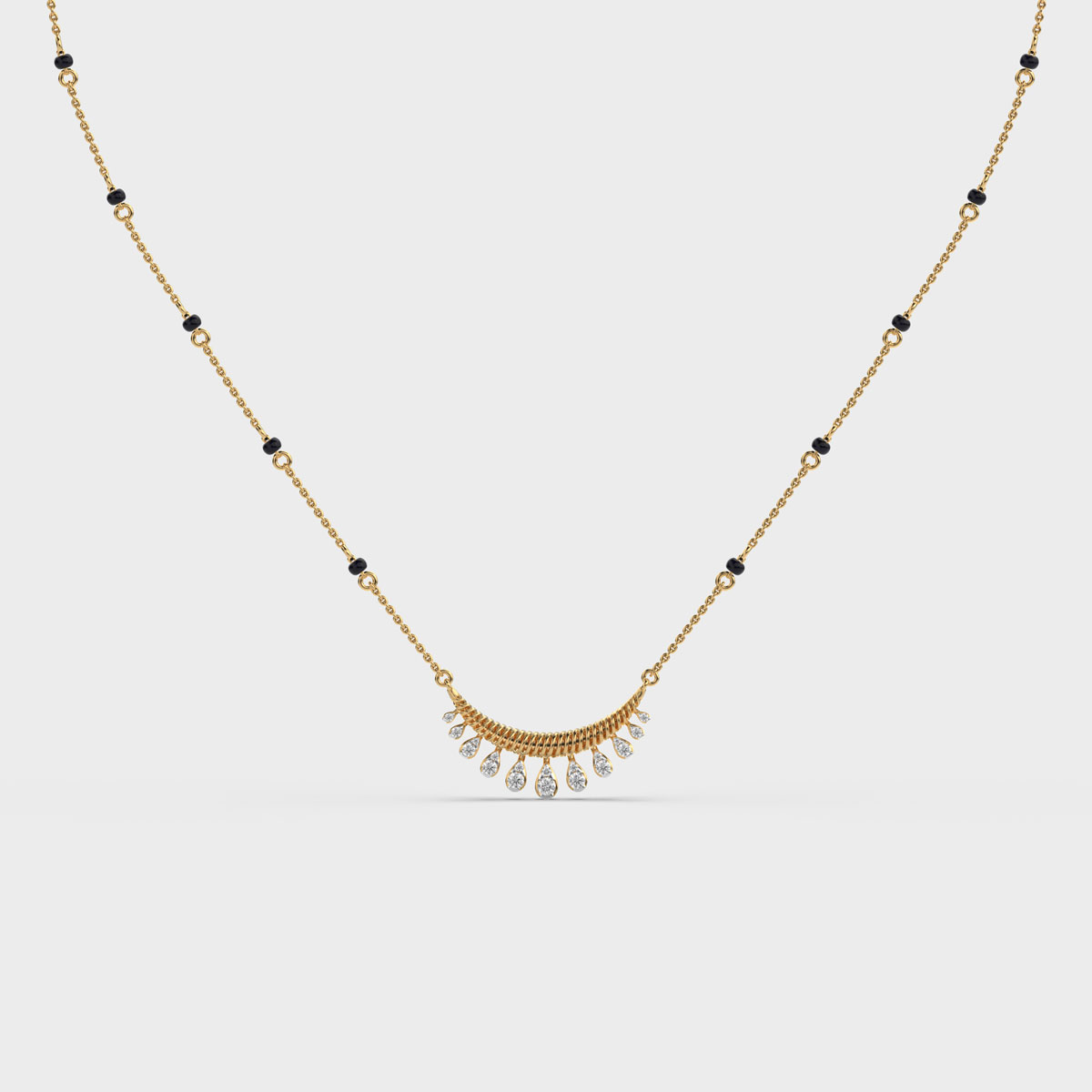 Minimal Charming Mangalsutra Diamond Necklace (With Chain)