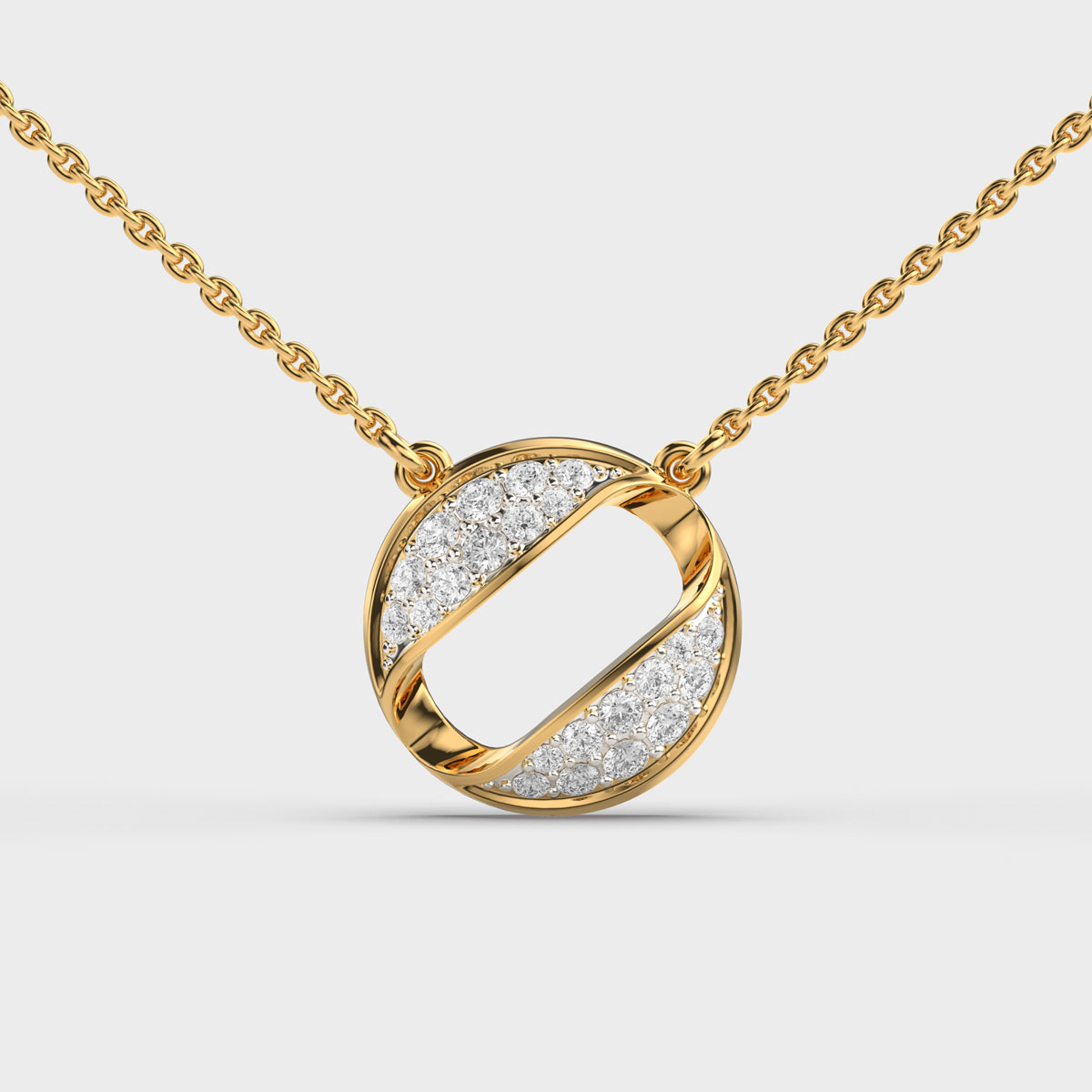 Geometric Round Hollow Diamond Pendant