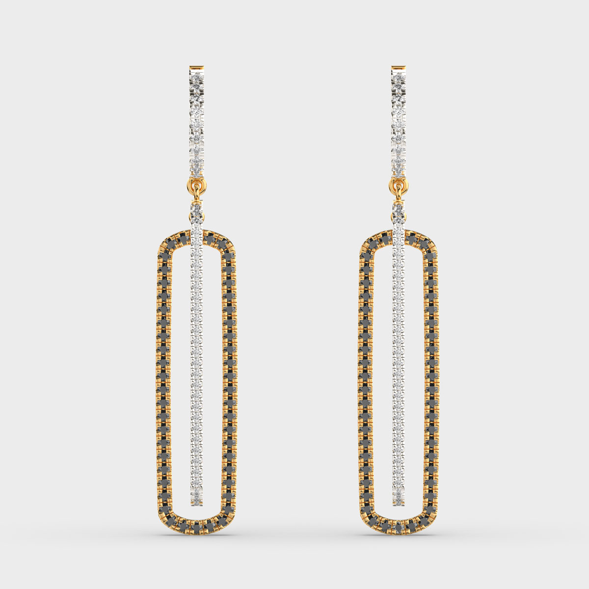 Eclipse Drop Black Diamond Dangler Earrings