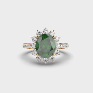 Evelyn Hugo Green Stone Diamond Ring