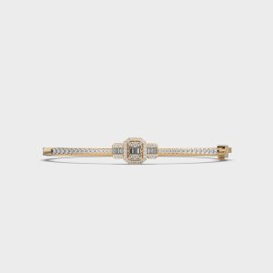 Minimalist Club Floral Diamond Bangle