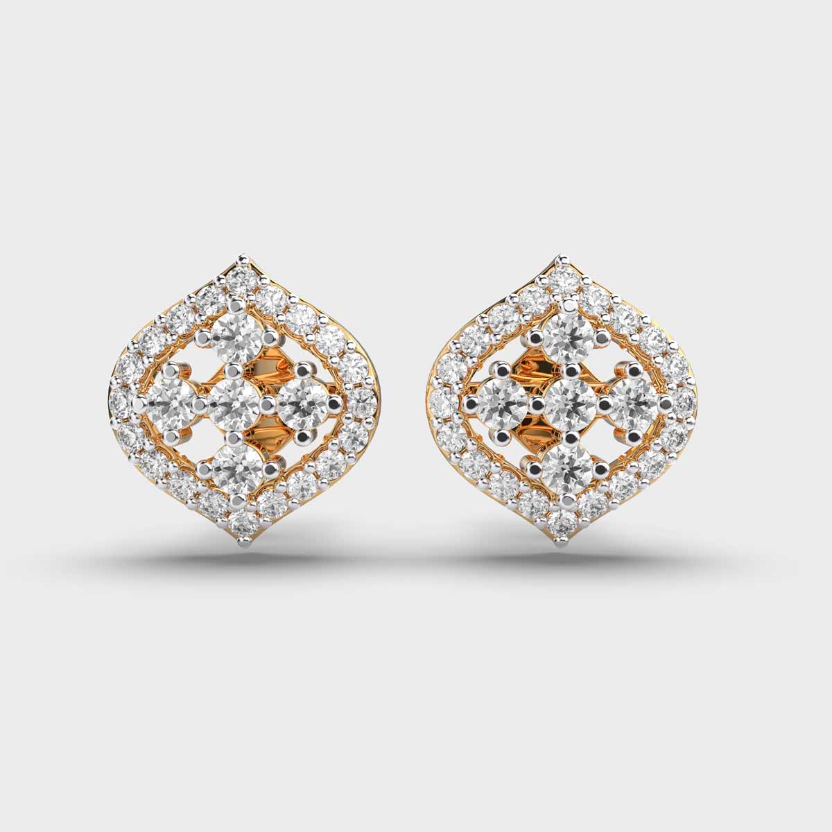 Bright Petals Clustered Diamond Stud Earrings