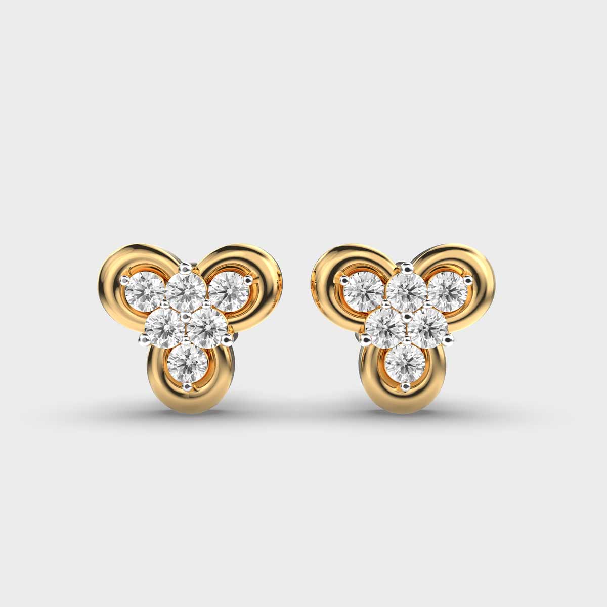 Minimal Trios Diamond Cluster Earstuds