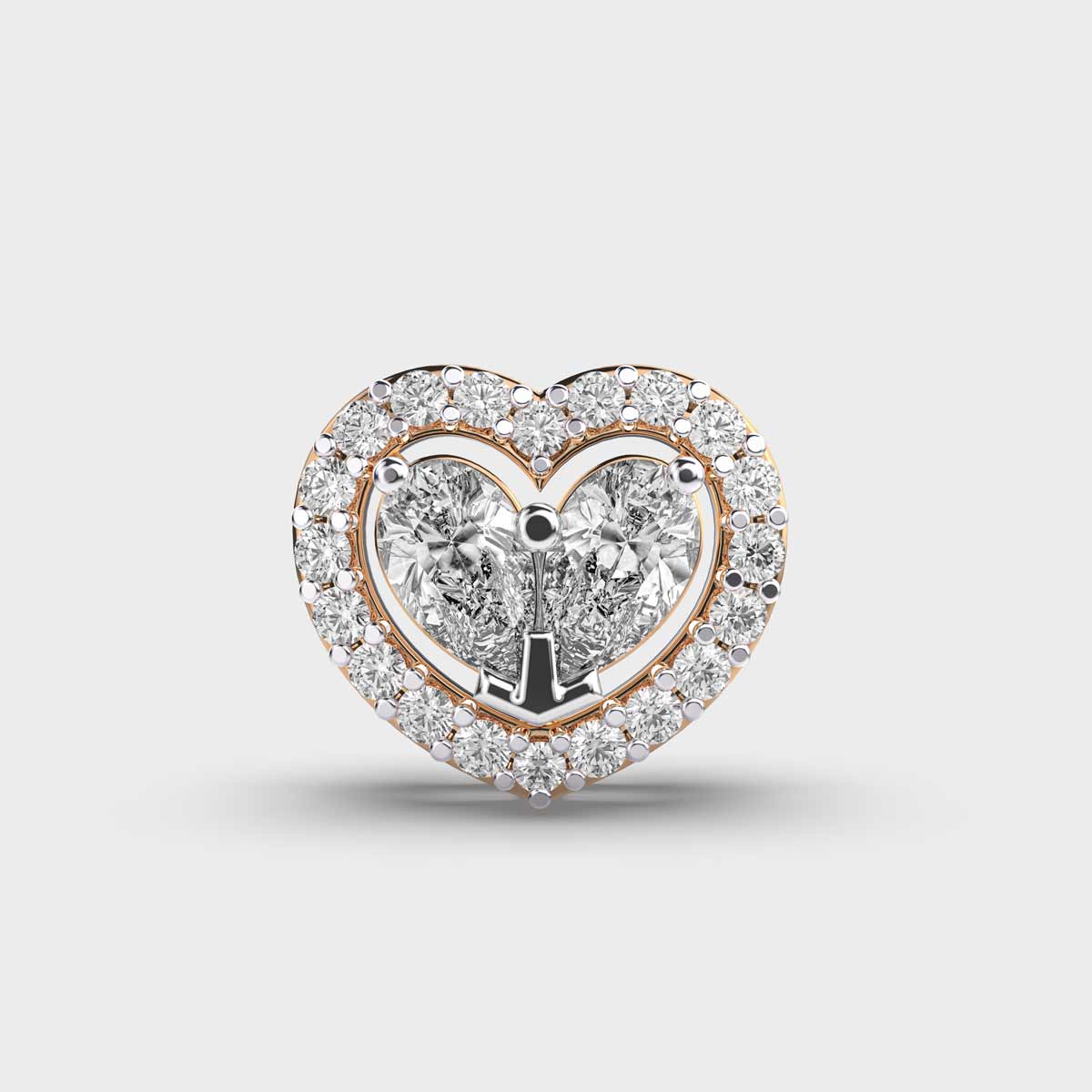 Halo Of Hearts Diamond Pendant without Chain