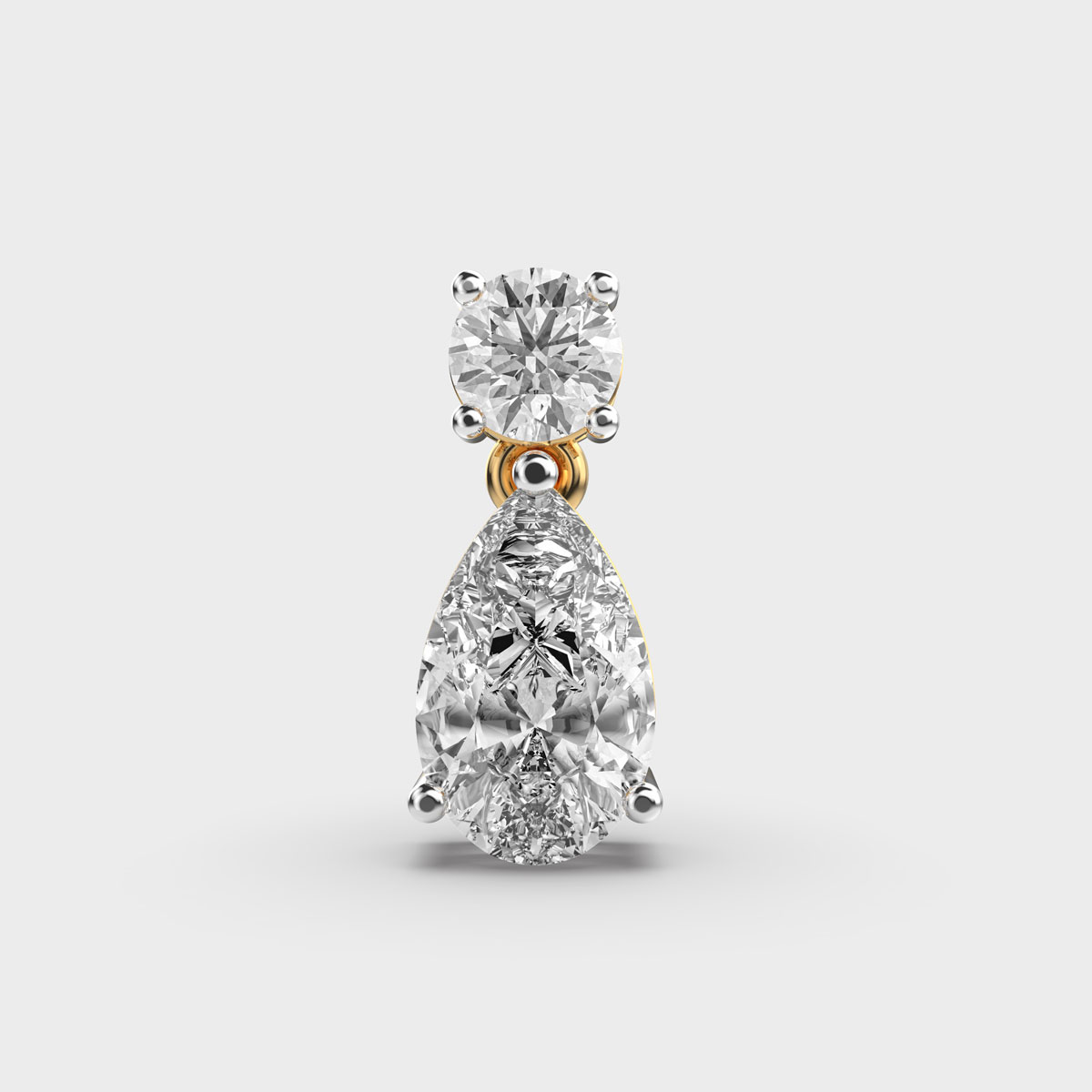 Drops Of Sparkle Pear Cut Solitaire Pendant Without Chain