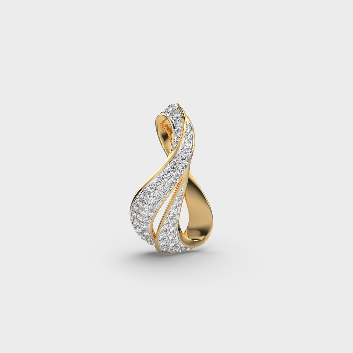 Twisted Love Diamond-Encrusted Pendant without Chain